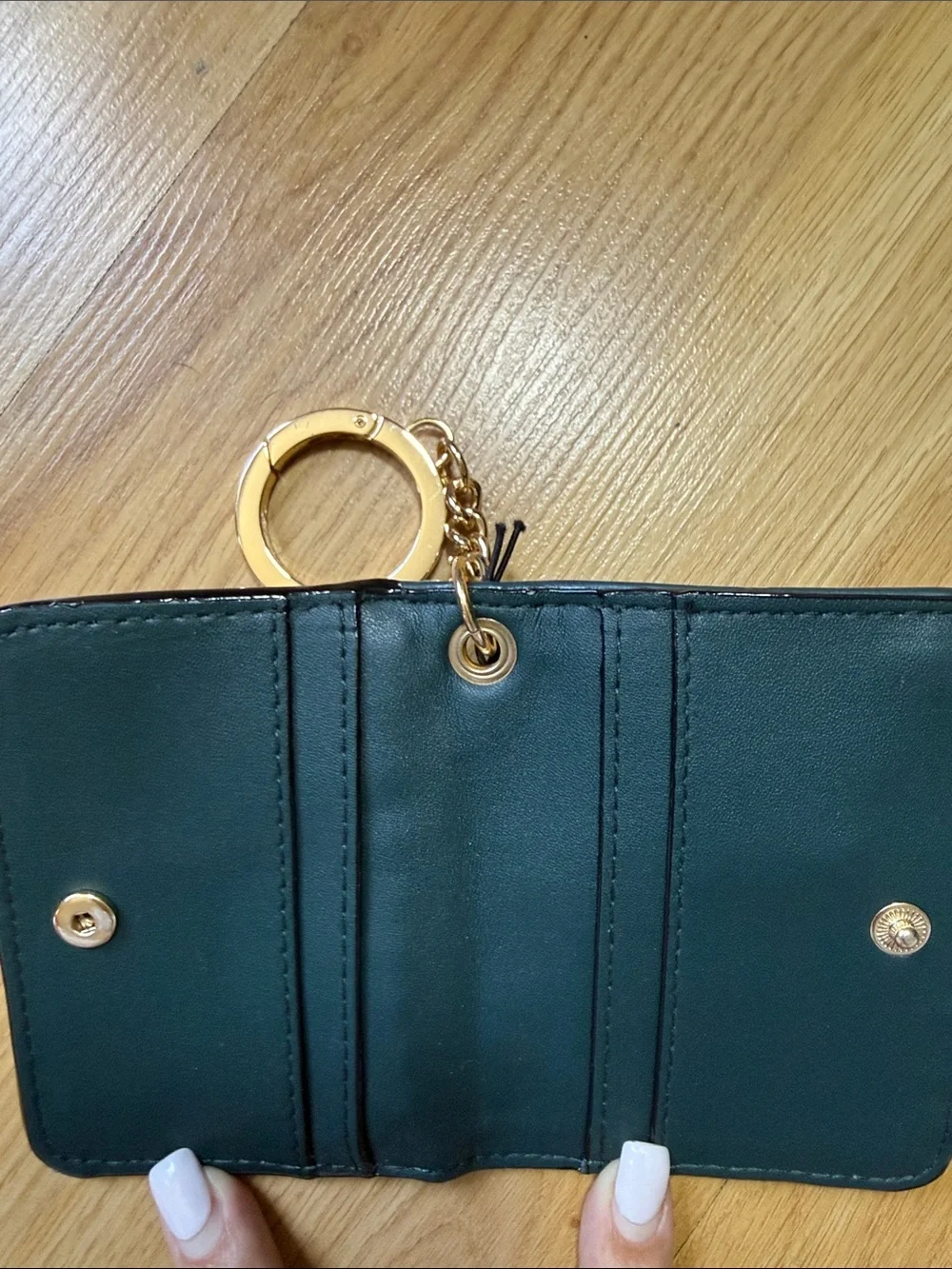NWT Victoria's Secret Teal Quilted Card Holder Key Ring